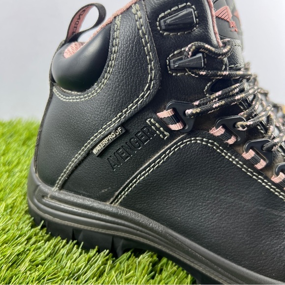 Avenger Steel Toe women's Size 8.5 Waterproof Work Hiking Boots A7287 Pink black - Picture 2 of 11